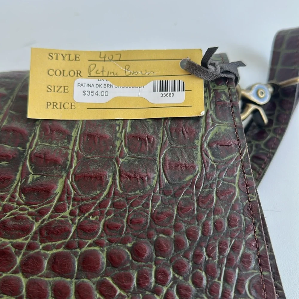 NWT Juan Antonio Elegant Crocodile Pattern Leather Crossbody Bag Made In The USA